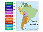 South American Spanish speaking countries - Labelled diagram