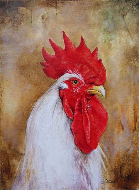 Rooster Oil On Canvas 24x18 Cm Rooster Painting Rooster Art Birds