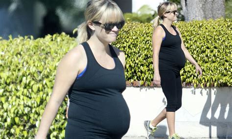 Exercise While Expecting Reese Witherspoon Shows Off Her Large Baby