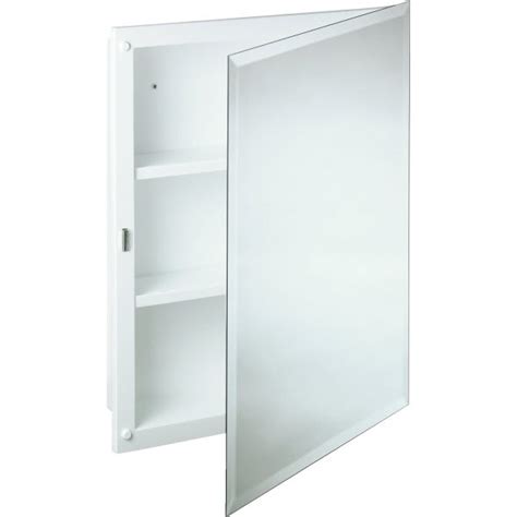 16w X 20h Recessed Beveled Edge Mirrored Medicine Cabinet With