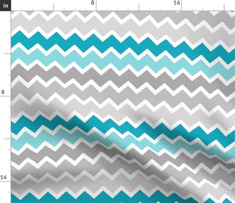 Turquoise Aqua Teal Blue Grey Gray Ombre Fabric Spoonflower