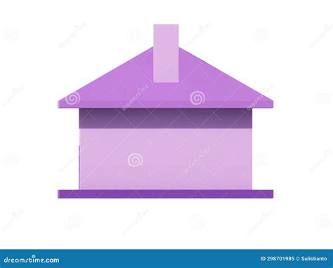 Image Of 3d Model Rendering Of A Minimalist Purple Box House Stock