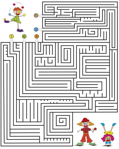 Try our free, fun brain games for kids! Medium Kids Maze Games - Clowns - KidsPressMagazine.com
