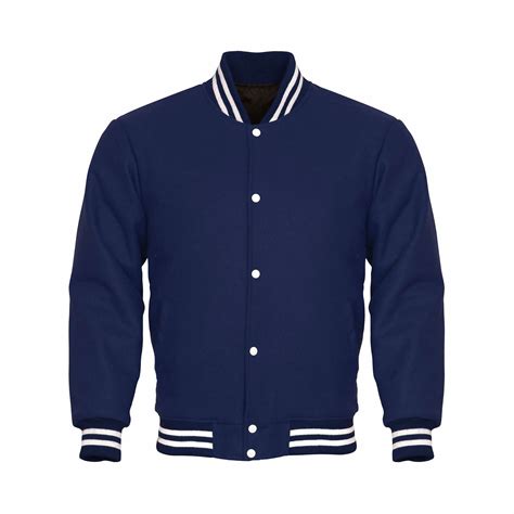 Design Custom Jackets Varsity Jacket Full Wool Navy Blue With White