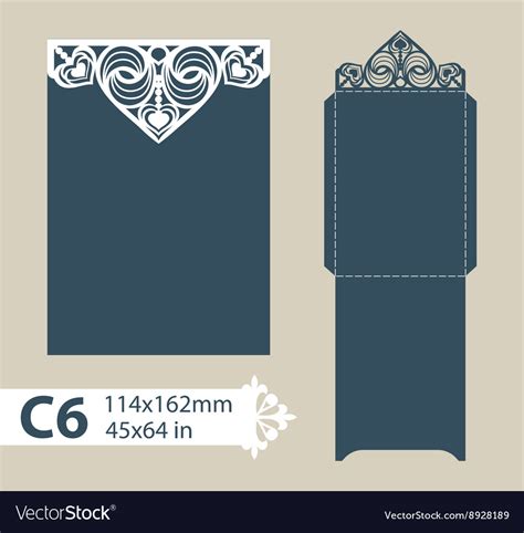 Template Envelope With Carved Openwork Pattern Vector Image