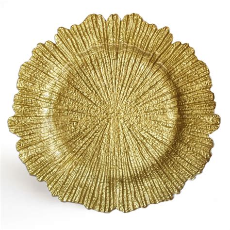 Chargeit By Jay Reef Gold Glass Charger Plate
