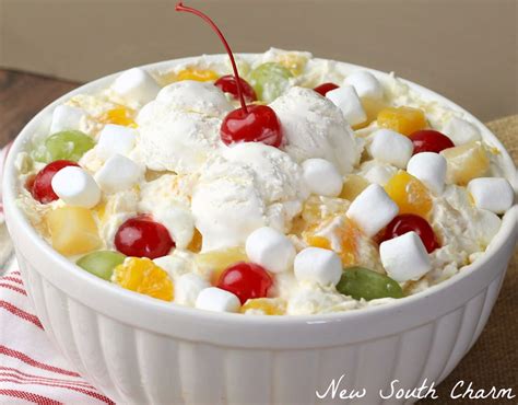 I remember watching the heavy cream turn from a milky liquid into beautiful, stiff peaks. Ambrosia Salad - New South Charm