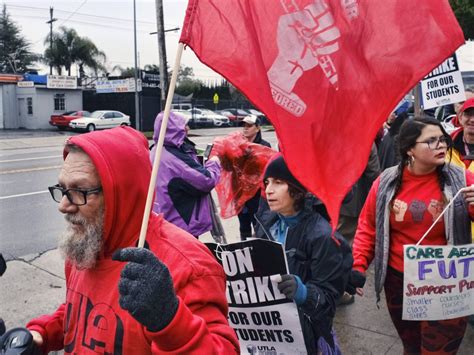 Democratic Socialists Join La Teachers Strike Confront Substitute
