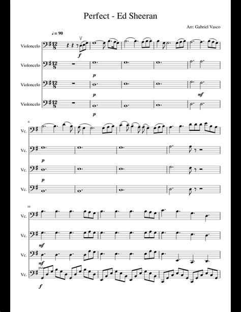 Complete list of ed sheeran music featured in movies, tv shows and video games. Perfect - Ed Sheeran sheet music for Cello download free ...