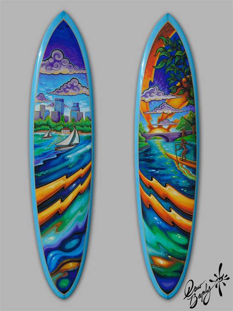 Custom Painted Surfboard Fine Art By Drew Brophy