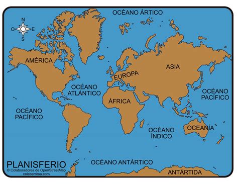 Actualizar Imagen Planisferio Con Nombres De Continentes Y Oceanos
