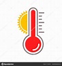 Thermometer vector sun heat temperature icon Stock Vector Image by ...
