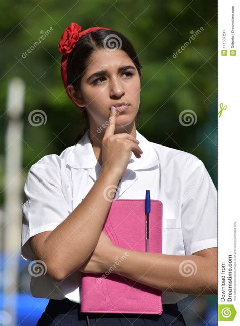Cute Colombian Female Student Making A Decision Stock Image Image Of