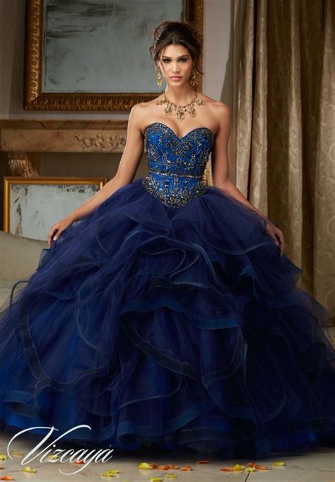 35 Vestidos De Xv Años Azul Marino 15 Años Elegantes