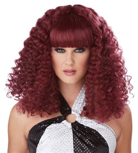 disco diva 70 s 80 s burgundy costume wig transform yourself into a 70s or 80s disco diva with