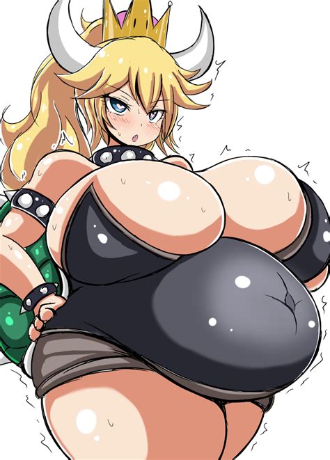 Rule 34 Blonde Hair Bowsette Breasts Crown Female Female Only From