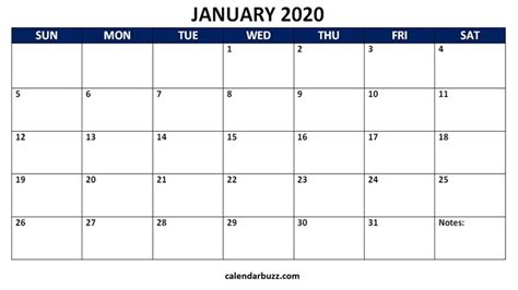 Blank Calendar 2020 Printable Monthly Calendar Printables Blank