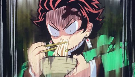 Tanjiro Eating Udon Ep8 Anime Snow Fun Slayer