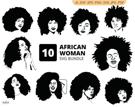 African Woman Svg African Woman Bundle Svg African Woman Etsy