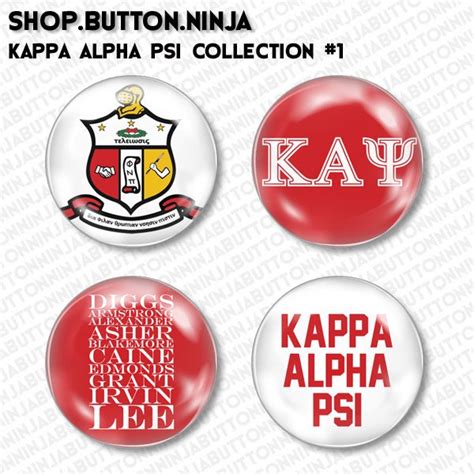 Kappa Alpha Psi Pins Set Of 4 Mini Badge Buttons Magnets Etsy