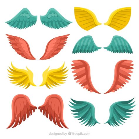 asas coloridas diferentes vetor grátis