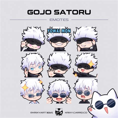 Gojo Satoru Emotes Twitchdiscordyoutube Jujutsu Kaisen Krixys