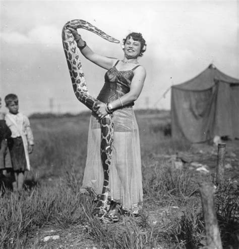 Slither Sisters Vintage Images Of Female Circus Snake Charmers And