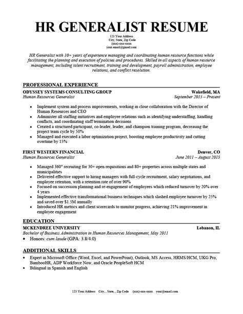 Human Resources Resume Sample And 4 Writing Tips