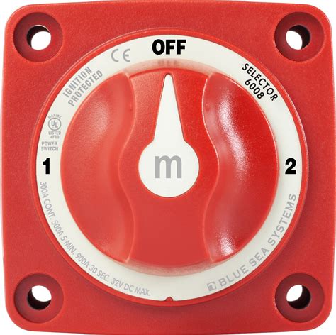 M Series Selector 3 Position Battery Switch Red Blue Sea Systems