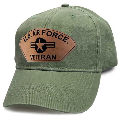 Us Air Force Veteran Custom Leather Patch Hat With Air Force Logo