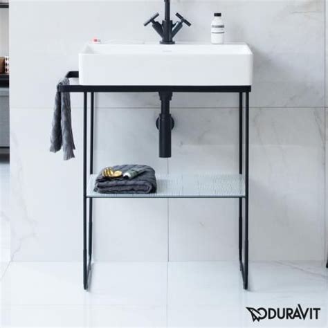 Im waschtisch bodenstehend test schaffte es der sieger bei allen eigenarten das feld für sich entscheiden. Duravit DuraSquare Metallkonsole bodenstehend für Waschtische 60 cm schwarz matt | Klassische ...