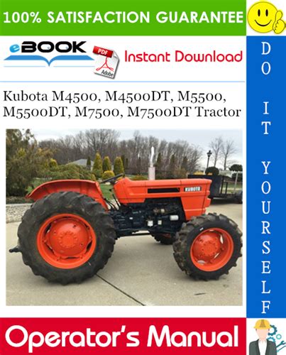 Kubota M4500 M4500dt M5500 M5500dt M7500 M7500dt Tractor Operator
