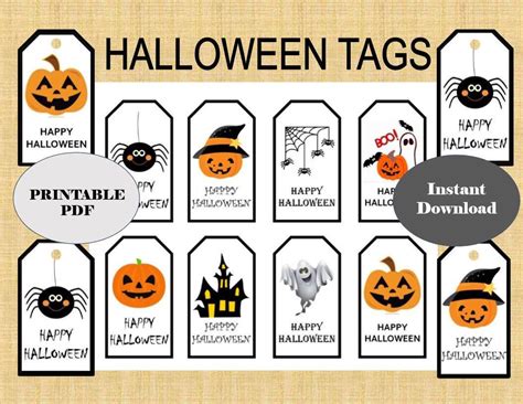 HALLOWEEN Tags Printable/ Trick or Treat Tags / Halloween Favor Tags / Ghost Tags, Boo Tags ...