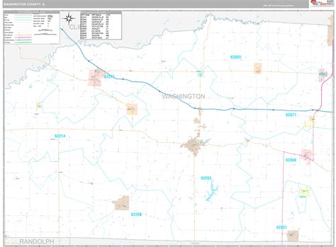 Washington County Il Wall Map Premium Style By Marketmaps