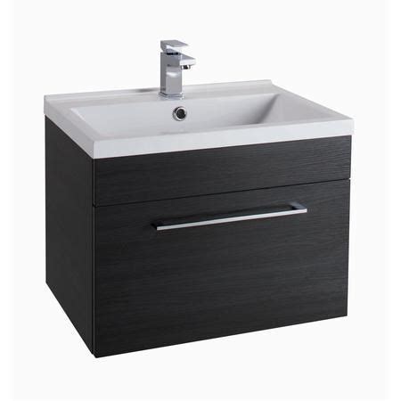 Choose from wall hung and floorstanding designs, and from vanity units with drawers to those with doors. Black Wall Hung Bathroom Vanity Unit - Without Basin ...