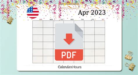 Free Printable April 2023 Calendar With Holidays