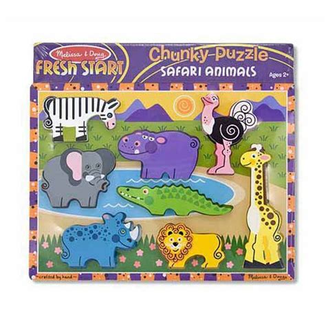 Ages 3 and up 48 total pieces. Melissa & Doug Safari Animals Wooden Chunky Puzzle