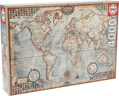 Educa 4000 Piece Puzzle The World Map Hobbies And Toys Toys And Games