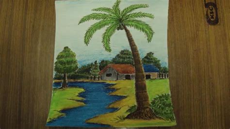 Drawing A Village Landscape With Pastel Color Part 2 Youtube