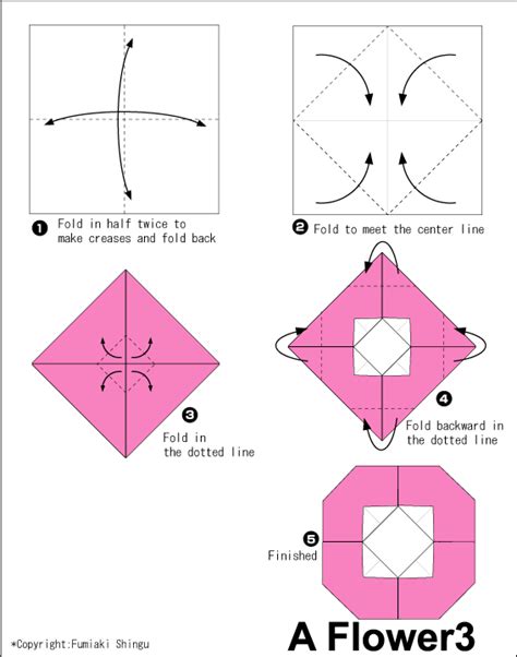 Flower 3 Easy Origami Instructions For Kids