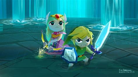 Link Y Zelda The Legend Of Zelda Wind Waker The Legend Of Zelda The