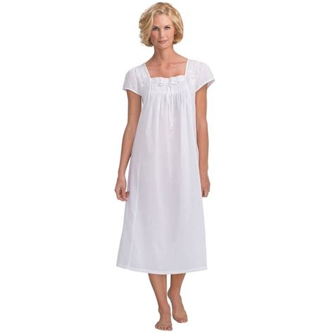 women s felicity short sleeve lightweight cotton nightgown white white cz1264opqsx