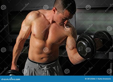 Bodybuilder Lifting Weights Stock Photo Image Of Sport Shoulder