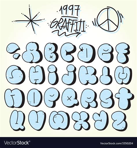 Graffiti Bubble Font Royalty Free Vector Image