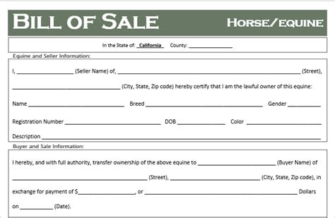 Well, who would not want to cherish. Free California Horse/Equine Bill of Sale Template - Off-Road Freedom