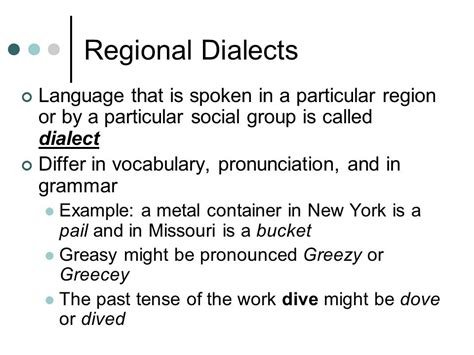 Essay About Regional Dialect Words