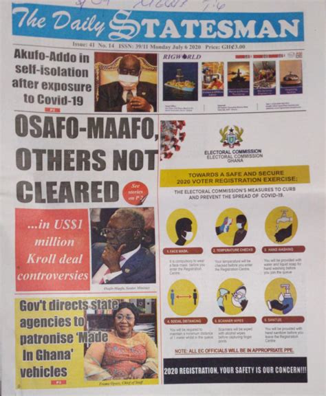 Todays Newspaper Headlines Monday July 6 2020 Bbc Ghana Reports