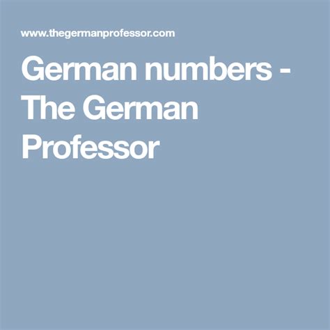 How To Count In German With Cardinal And Ordinal Numbers