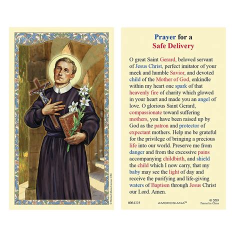 Saint Gerard Laminated Holy Card 25pk New Products Staging Autom