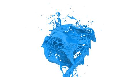 Light Blue Color Splash In Extreme Slow Motion Alpha Channel Included